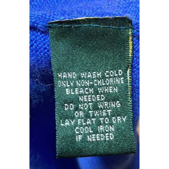 Lauren Ralph Lauren Sweater Top Silk Cashmere Button Up V Neck Blue Womens XS - Picture 8 of 8